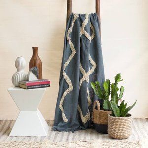 Final Price Modern Tribal Tufted Cotton Throw